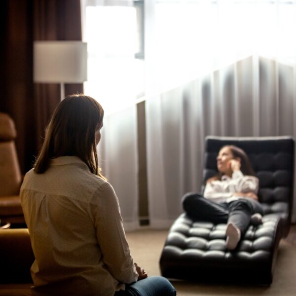 young woman at the reception of a psychologist