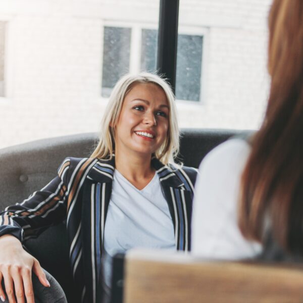 Young woman with psychologist